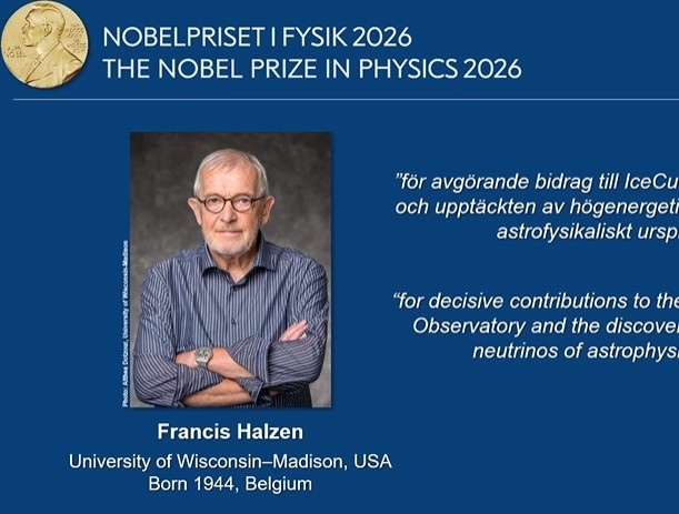Francis Halzen(Univ. of Wisconsin-Madison), Nobel 물리학상 단독 수상- IceCube에....