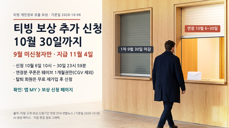티빙 보상 추가 신청 10월 30일까지, 지급일과 CGV 제외 조건
