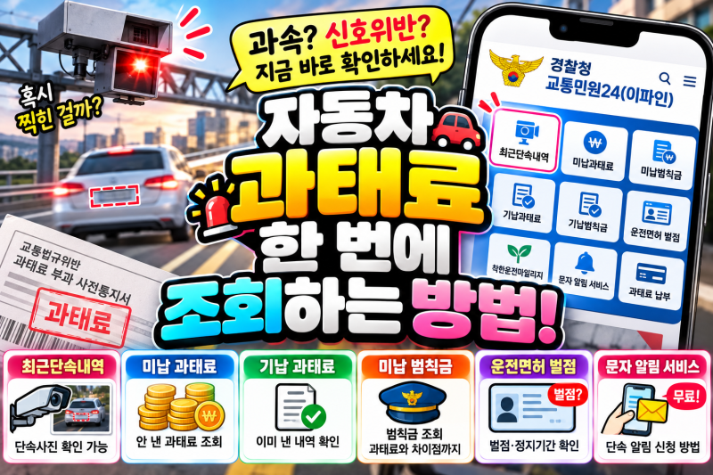 자동차 과태료 한 번에 조회하는 방법! 최근단속·미납 과태료·범칙금 총정리