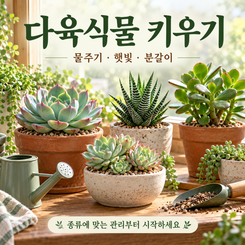 다육식물 키우기, 물주기와 분갈이부터 잎이 떨어지는 이유까지