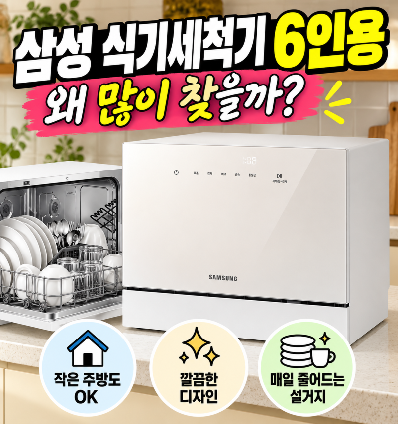 삼성 비스포크 식기세척기 6인용 후기, 12인용 대신 골라도 괜찮을까 (DW30FB300)