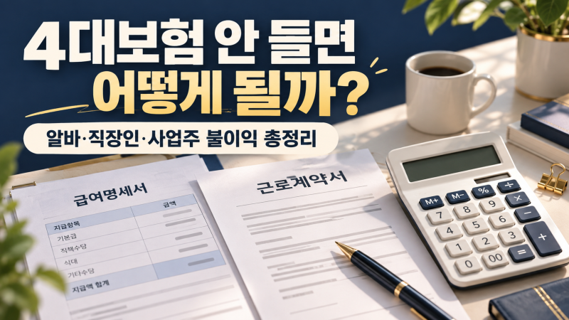 4대보험 미가입 시 불이익은? 알바·직장인·사업주별 정리