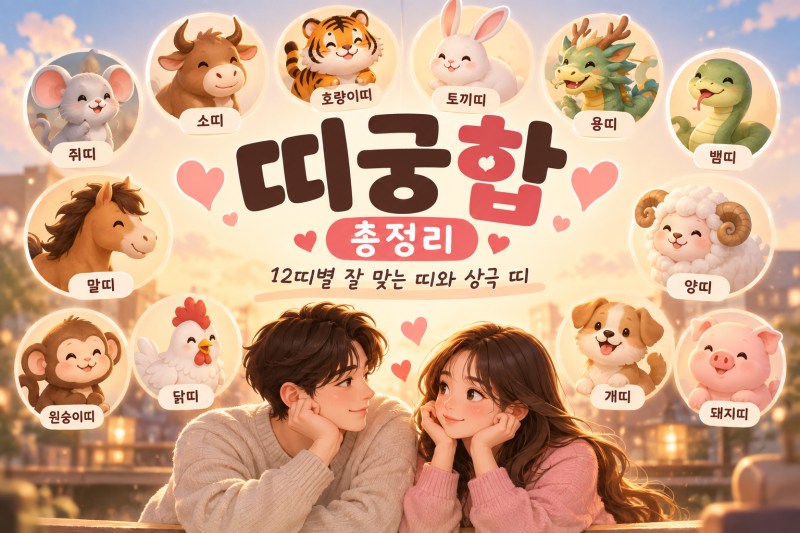 띠궁합 총정리, 12띠별 잘 맞는 띠와 상극 띠