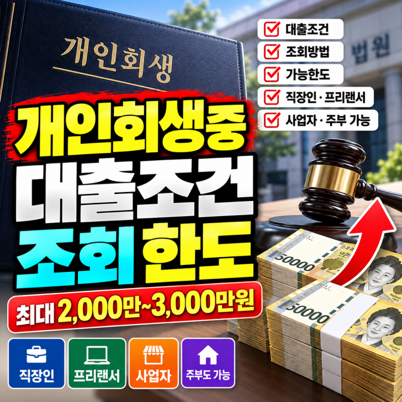 “인가 후라면 가능성 있다?” 개인회생중 대출조건 조회 한도 알아보니
