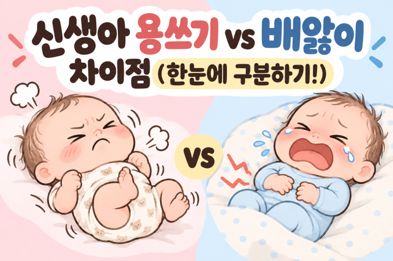 [신생아 용쓰기 vs 배앓이] 원인, 구분하는 방법, 언제까지 할까? 완벽 정리