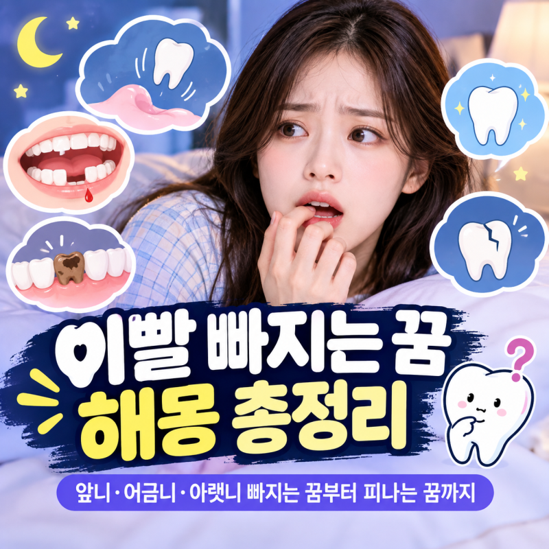 이빨 빠지는 꿈 해몽 총정리｜앞니·어금니·아랫니 빠지는 꿈부터 피나는 꿈까지