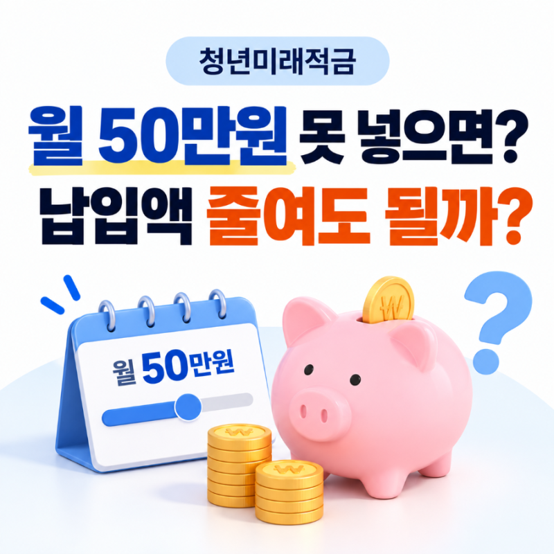 청년미래적금 월 50만원 못 넣으면? 납입액 줄여도 될까