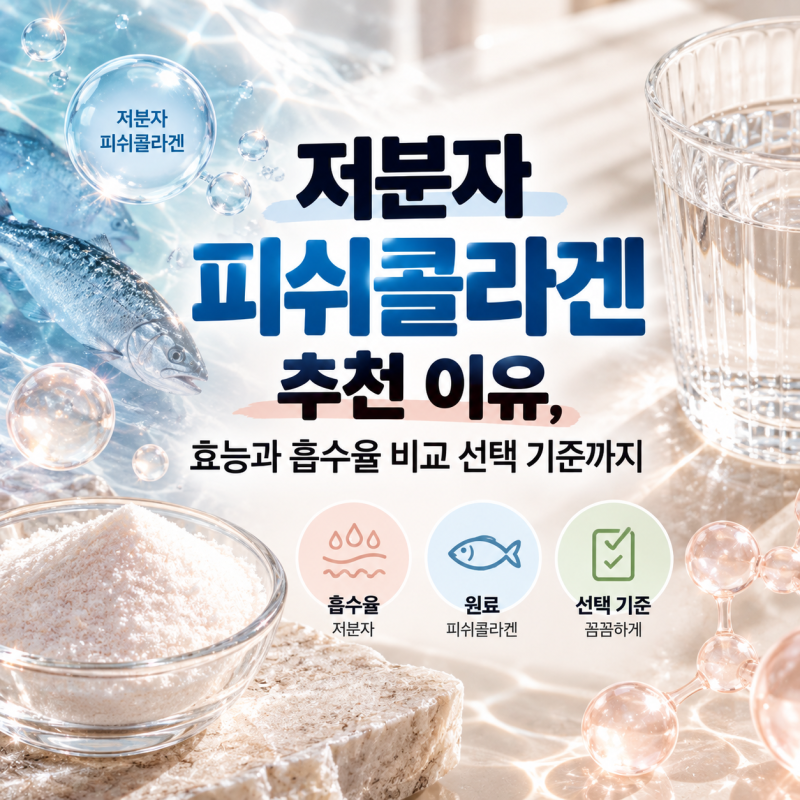 저분자피쉬콜라겐 추천 이유, 효능과 흡수율 비교 선택 기준까지