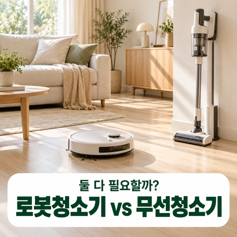 로봇청소기 vs 무선청소기 비교, 둘 다 필요할까? 삼성·샤크 공식 스펙으로 정리