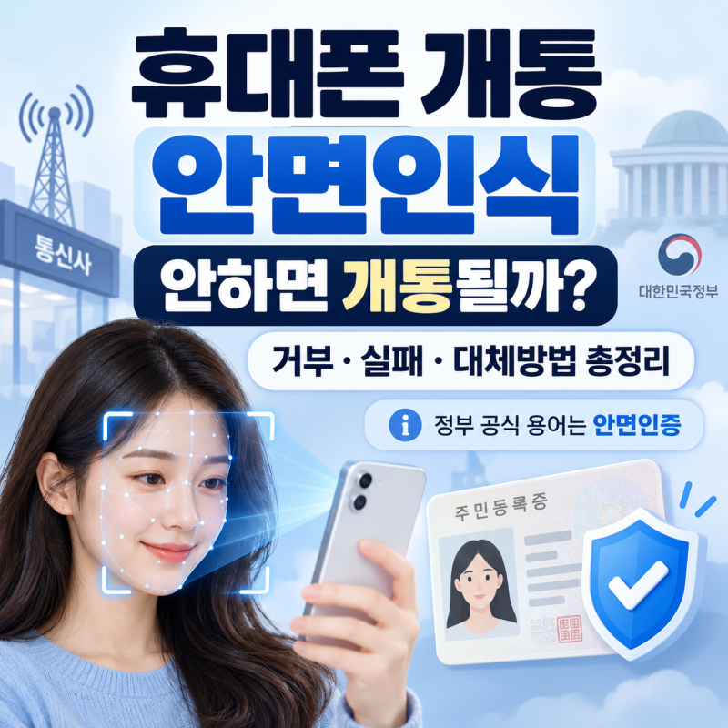 휴대폰 개통 안면인식 안하면 개통될까?｜2026 안면인증 의무화·거부·실패 방법 총정리