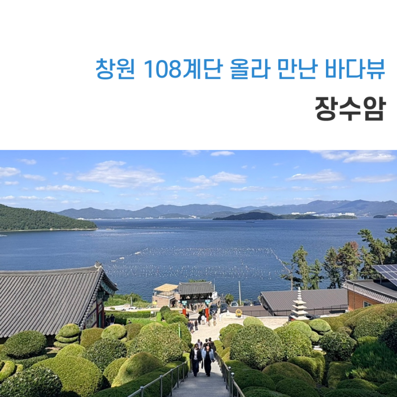 창원 아이와 가볼만한곳 장수암, 108계단 올라 만난 바다뷰