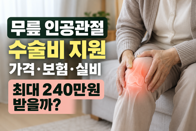 무릎 인공관절 수술비 지원 얼마｜가격·보험·실비, 최대 240만원 받을까?