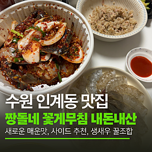수원 인계동 맛집 짱돌네 꽃게무침 웨이팅, 포장 꿀팁 내돈내산 (생새우 꿀조합, 양념게장 비....