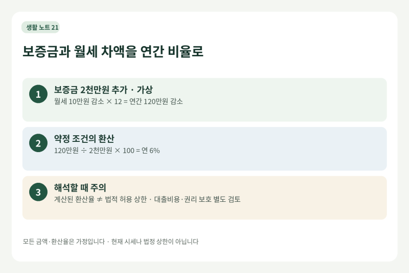 보증금 올리고 월세 낮추기, 전월세전환율 계산하는 법
