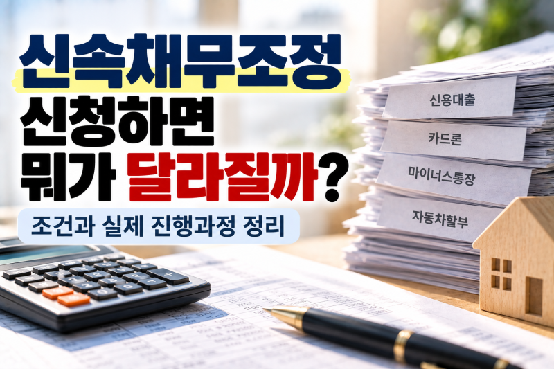 신속채무조정 신청하면 뭐가 달라질까? 조건과 실제 진행과정 정리