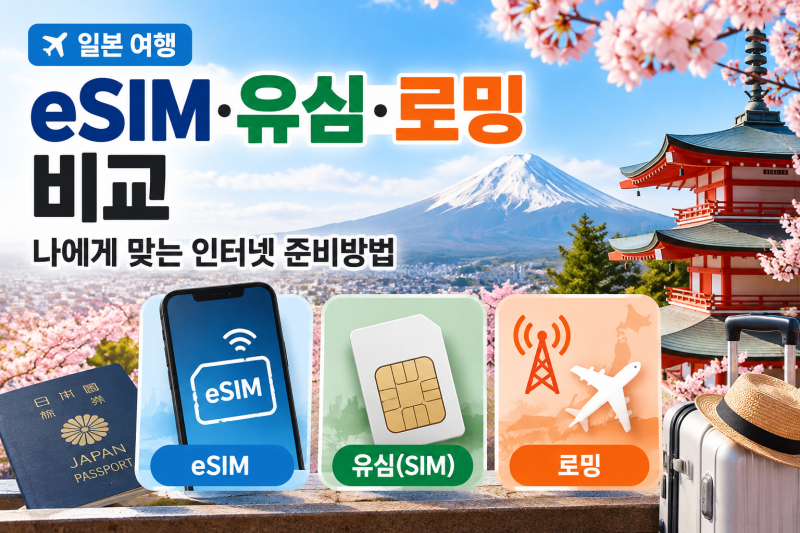 일본 여행 eSIM·유심·로밍 비교｜나에게 맞는 인터넷 준비방법
