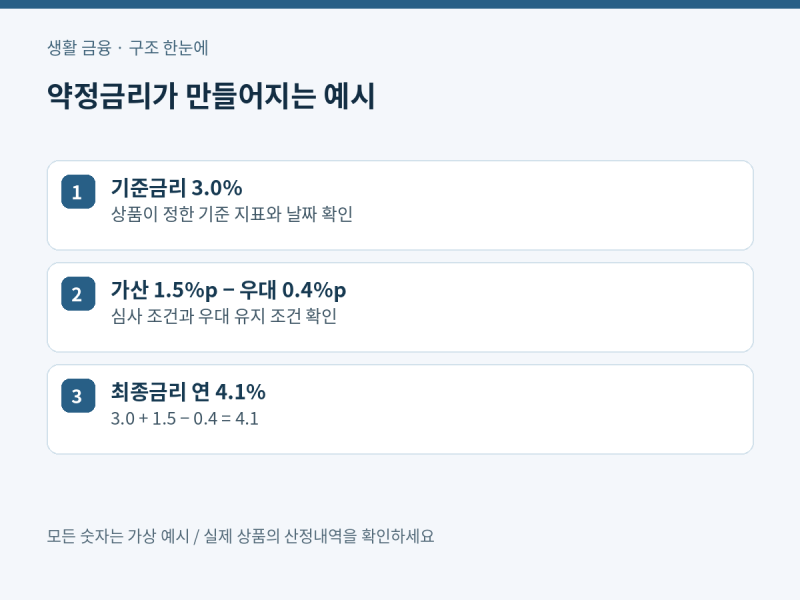 대출 기준금리·가산금리·우대금리, 약정금리가 정해지는 방식