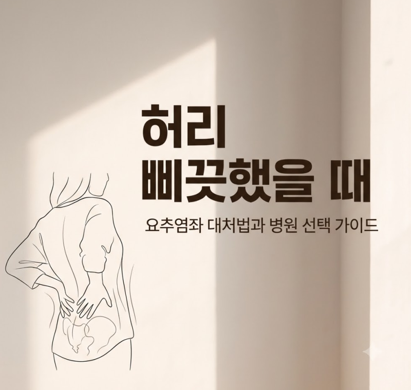 허리 삐끗했을 때 요추염좌 치료, 정형외과와 한의원 어디로? 부천 원종동에서 고르는 기준