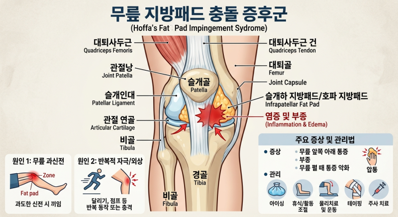 무릎통증 - 지방패드간섭증후군(Fat pad impinement Syndrome)