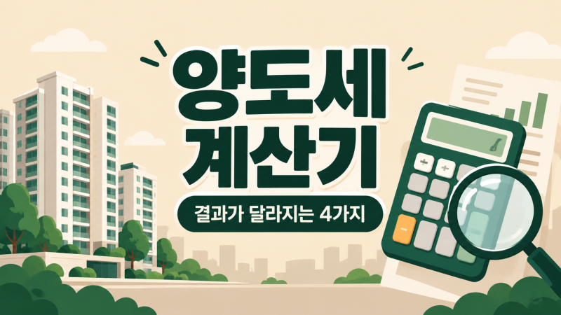 양도세 계산기 결과가 달라지는 4가지, 증여받은 집과 2028년 장특공제