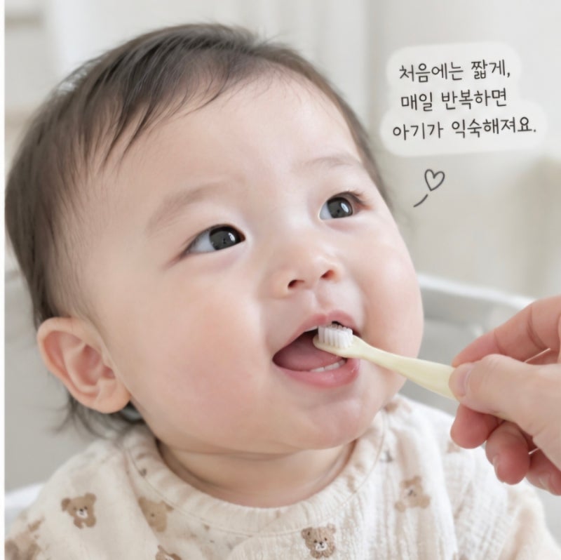 6개월 이유식 시작한 아기 첫 양치법｜이가 나면 이렇게 시작하세요