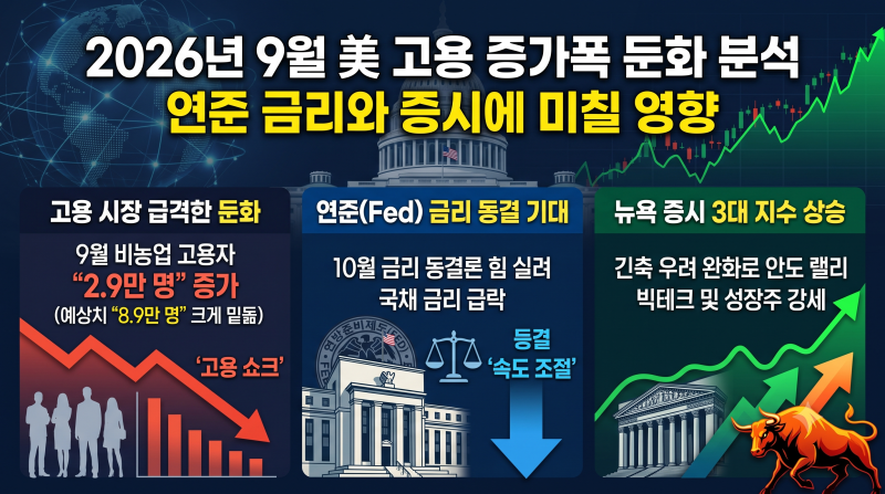 2026년 9월 미국 고용 증가폭 둔화 분석｜연준 금리와 증시에 미칠 영향