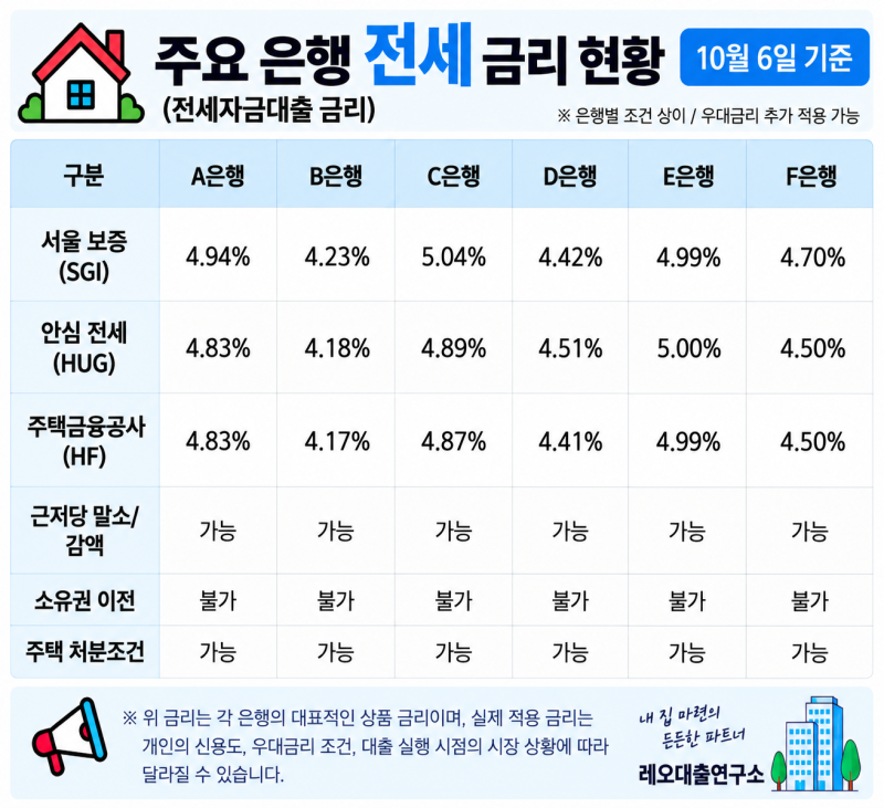 [ 은행 동향 ] 레오대출연구소 브리핑 10월 6일 ~