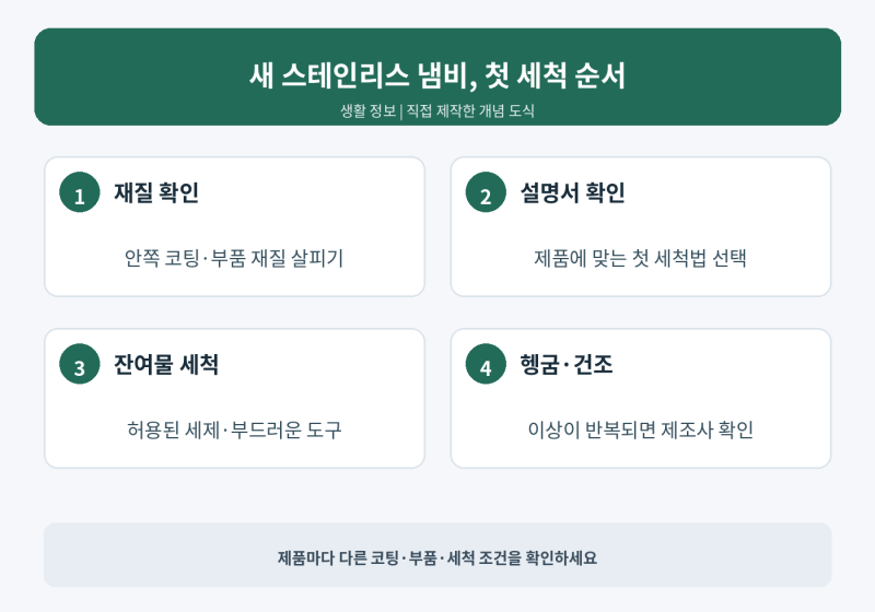 스테인리스 새 냄비 첫 세척, 연마제 제거와 제품 설명서 확인법