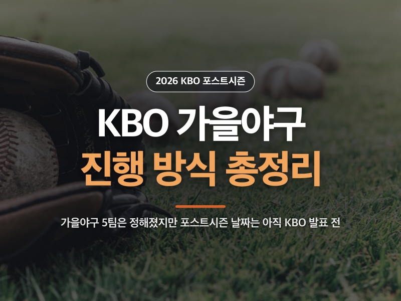 2026 KBO 포스트시즌 일정·방식, 와일드카드부터 한국시리즈까지