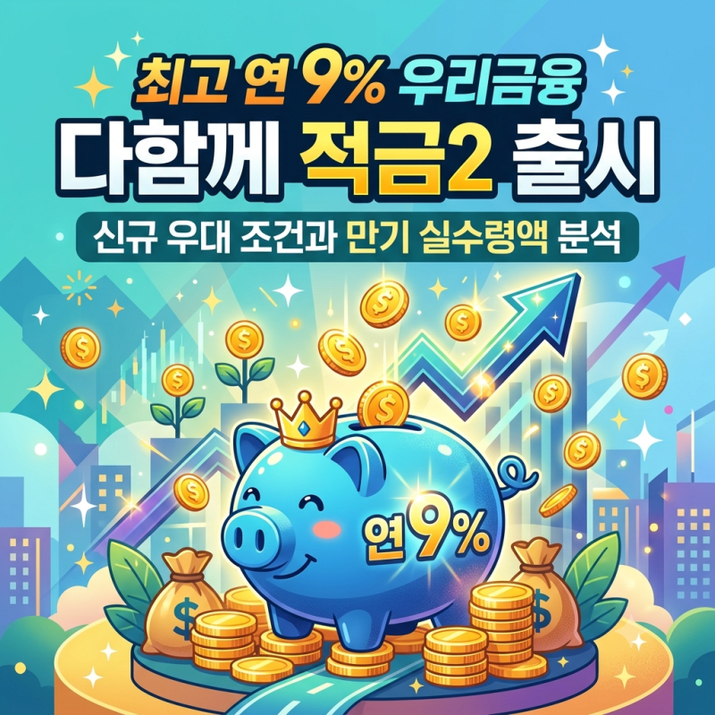 우리금융 다함께 적금2 연 9% 우대금리 조건과 월 30만원 만기 이자 실수령액 총정리