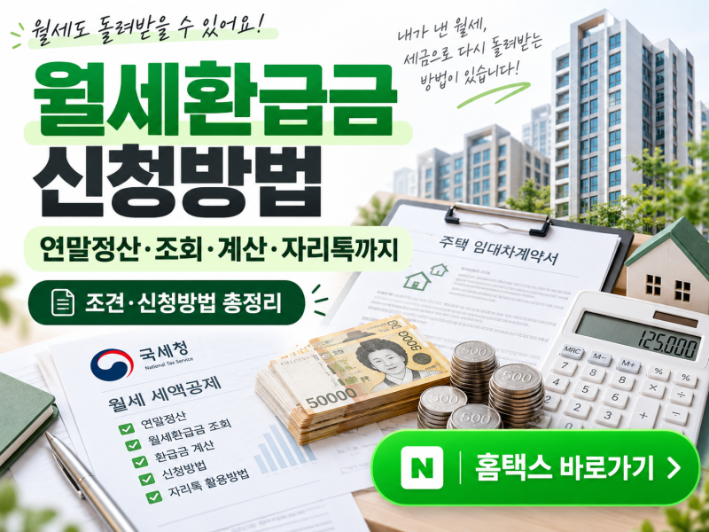 월세환급금 신청방법 총정리｜연말정산·조회·계산·자리톡까지