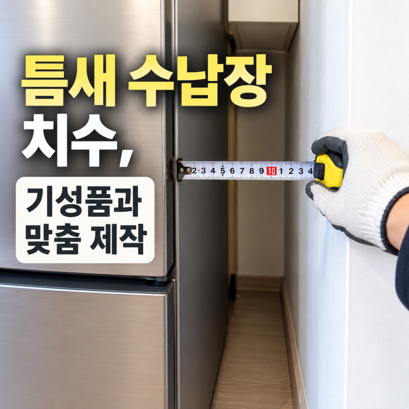 틈새 수납장 치수, 기성품과 맞춤 제작