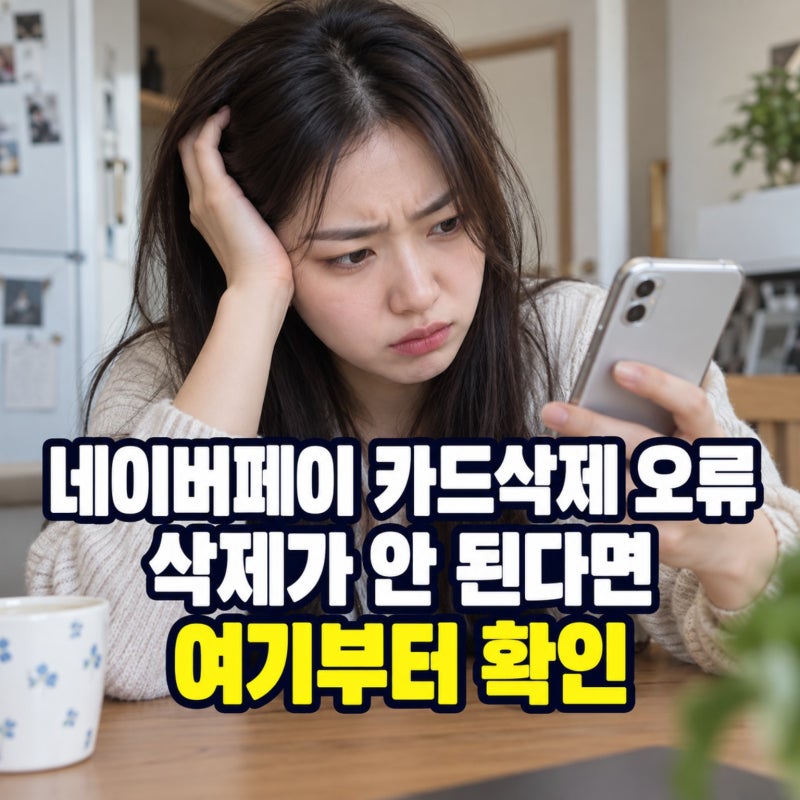 “등록할 땐 환영하더니 삭제할 땐 못 본 척?” 네이버페이 카드삭제 안됨｜버튼 없을 때 확....