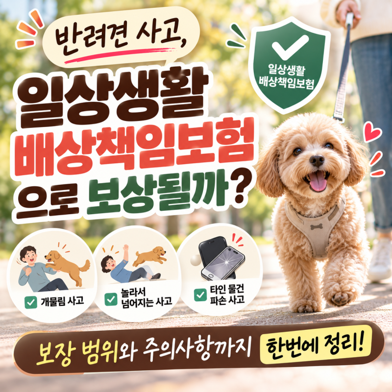 반려견 사고, 일상생활배상책임보험으로 보상될까? 개물림 사고부터 타인 피해까지 총정리