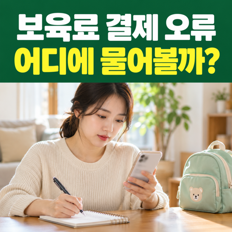 보육료 결제 오류, 어린이집과 카드사 중 어디에 물을까?