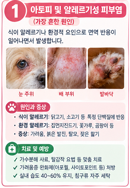 강아지 피부병 종류 3가지와 증상별 예방 치료법 총정리
