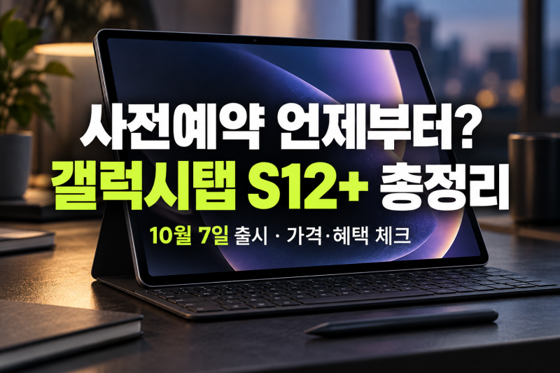 갤럭시탭 S12 플러스 사전예약 언제부터? 가격·출시일·혜택 총정리