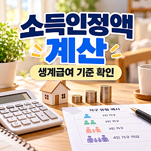 기초생활수급자 소득인정액 계산방법(조건·자격·선정기준액·재산공제·지원금)