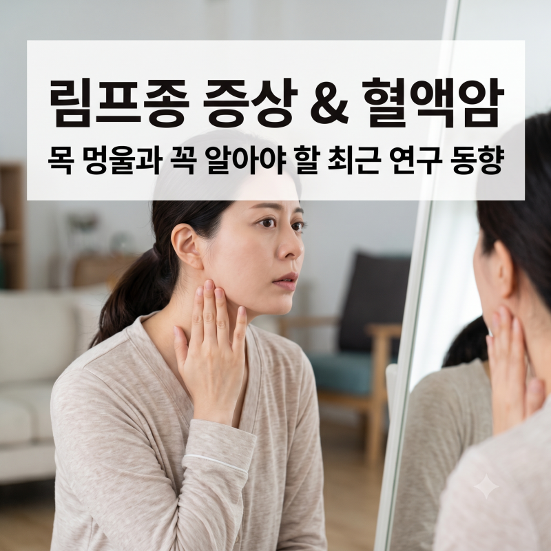 목에 만져지는 멍울, 혹시 림프종? 림프종 혈액암 증상과 최신 치료 연구 동향