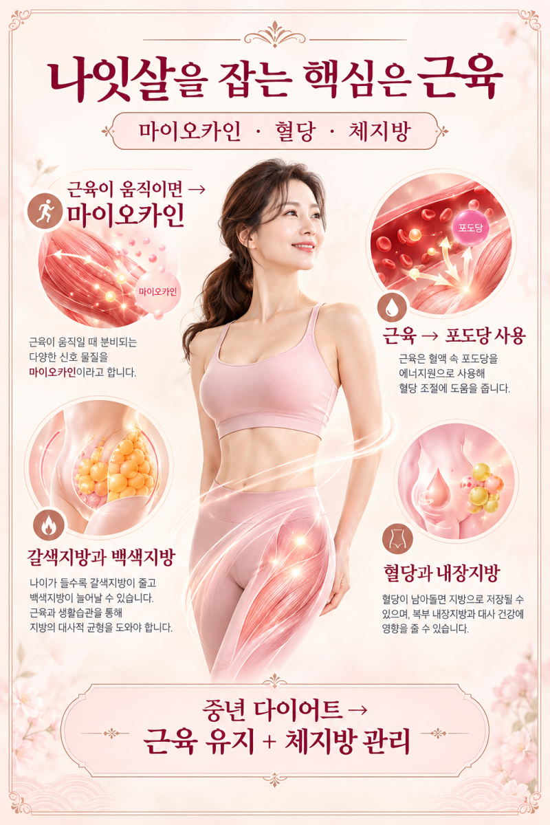 40대 나잇살이 안 빠지는 이유｜근육·마이오카인·혈당으로 알아보는 중년 다이어트ㅣ 고양....