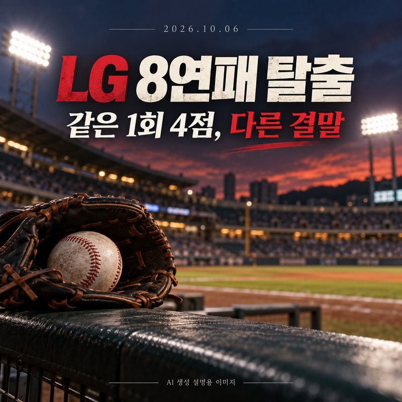 10월 6일 LG 8연패 탈출｜기아전과 같은 1회 4점, 이번에는 지켰다