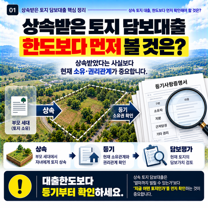 상속받은 토지 담보대출, 한도보다 먼저 확인해야 할 5가지