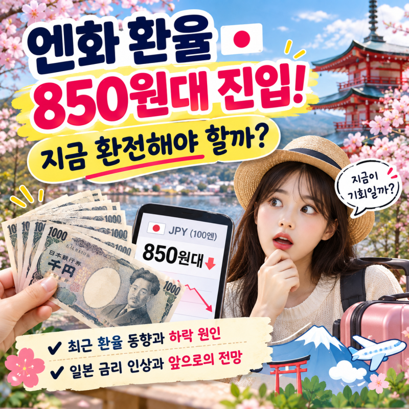엔화 환율 850원대 진입! 지금 환전해야 할까?