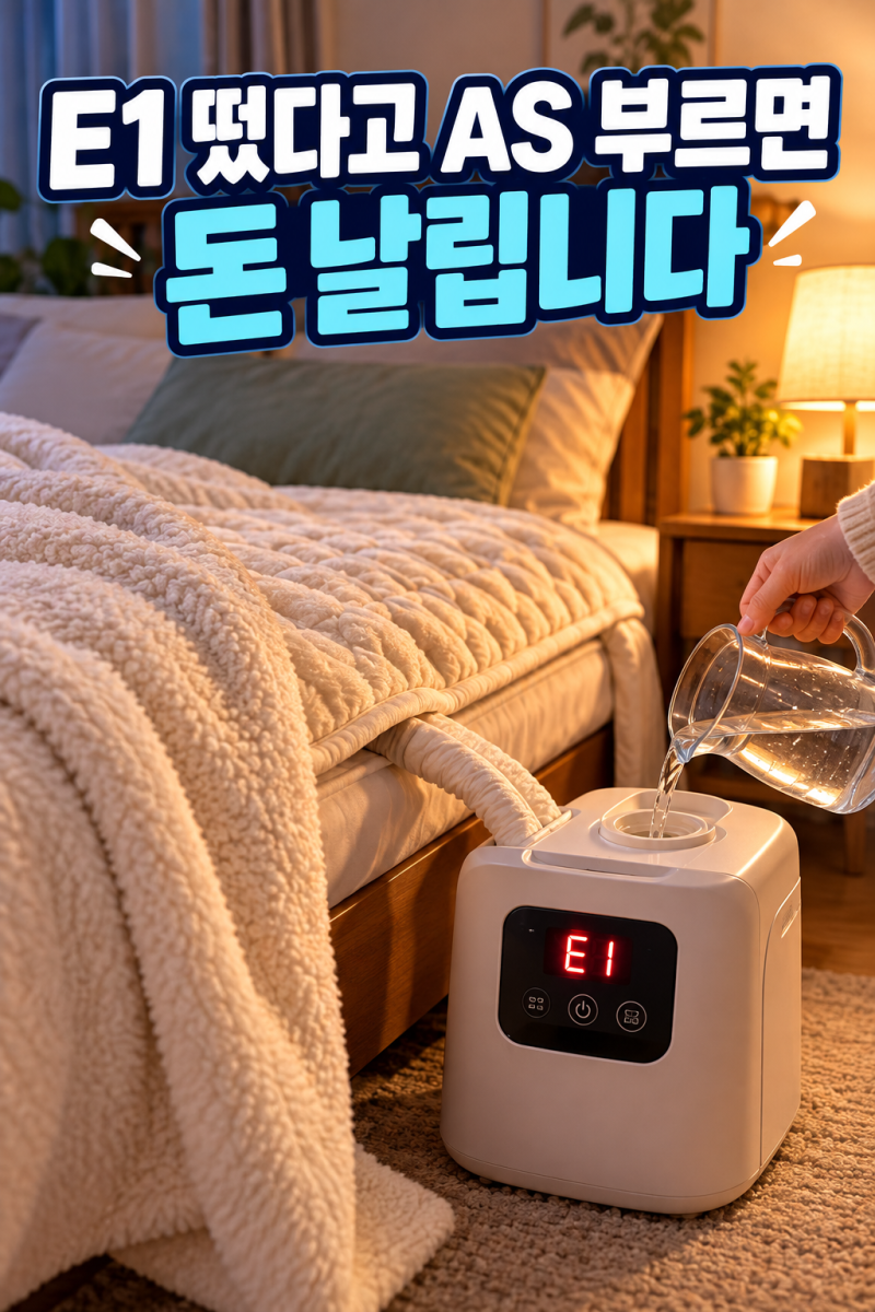 "E1 떴다고 AS 부르면 돈 날립니다" 일월 온수매트 E1 에러 해결 E4 AS