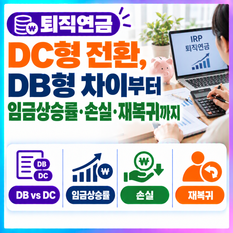 퇴직연금 DC형 전환, DB형 차이부터 임금상승률·손실·재복귀까지