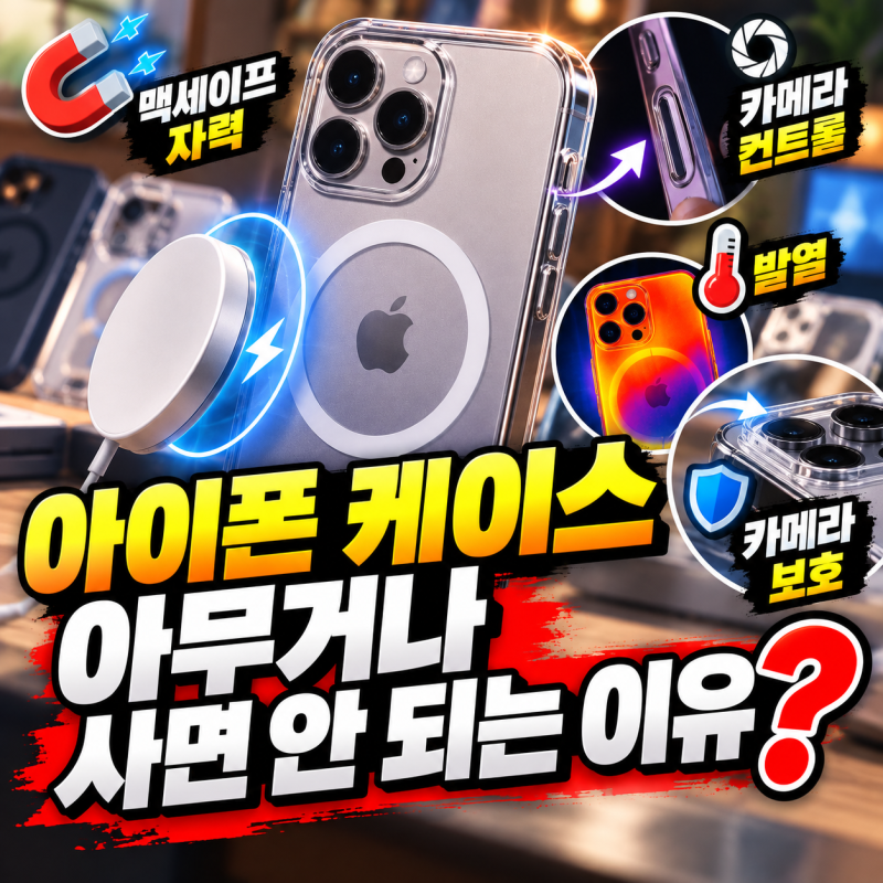 아이폰 케이스 아무거나 사면 안 되는 이유, 맥세이프 자력·카메라·발열까지 달라진다