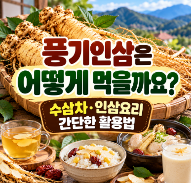 풍기인삼은 어떻게 먹을까요?｜수삼차·인삼요리 간단한 활용법