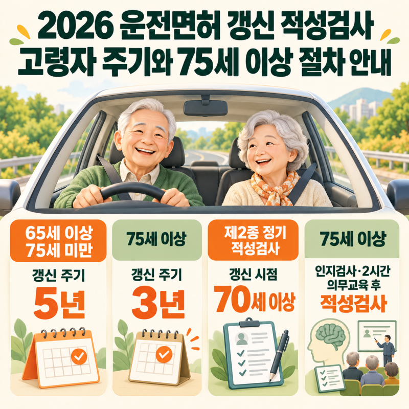운전면허 갱신 적성검사 고령자 주기와 75세 이상 절차 안내