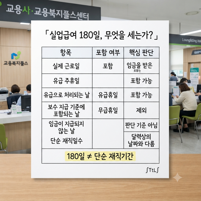 실업급여 6개월 근무 조건 - 주5일 직장 180일 피보험단위기간 계산하는 방법