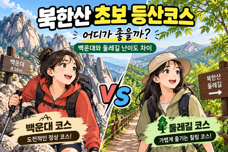북한산 초보 등산코스 추천! 백운대와 둘레길 난이도 차이